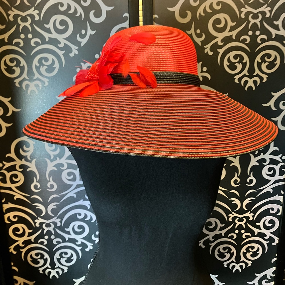 August Hat Company Black & Red kentucky Derby hat